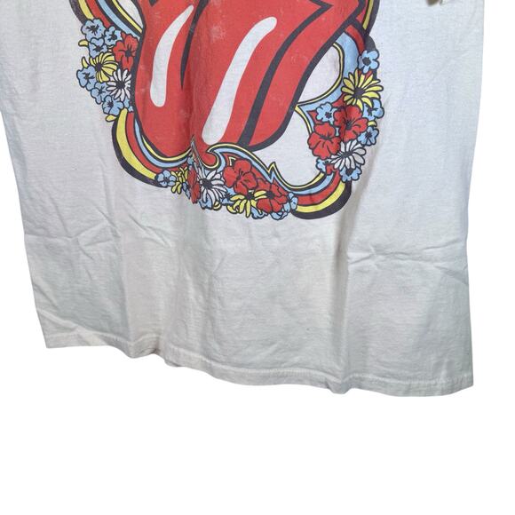 The Rolling Stones Adult Unisex Large Off White Hot Lips Band S/S T-Shirt Cotton - Picture 8 of 8